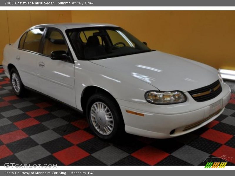 Summit White / Gray 2003 Chevrolet Malibu Sedan