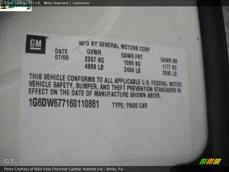 White Diamond / Cashmere 2006 Cadillac STS V6