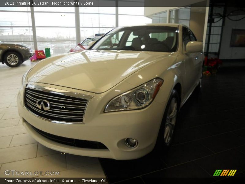 Moonlight White / Stone 2011 Infiniti M 56 Sedan