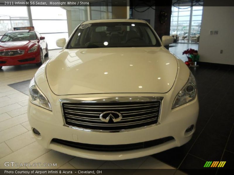 Moonlight White / Stone 2011 Infiniti M 56 Sedan