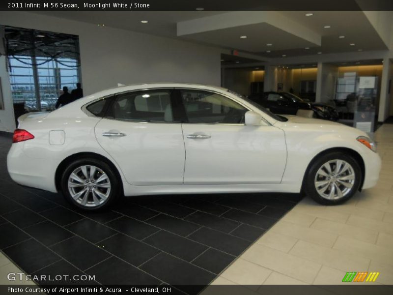 Moonlight White / Stone 2011 Infiniti M 56 Sedan