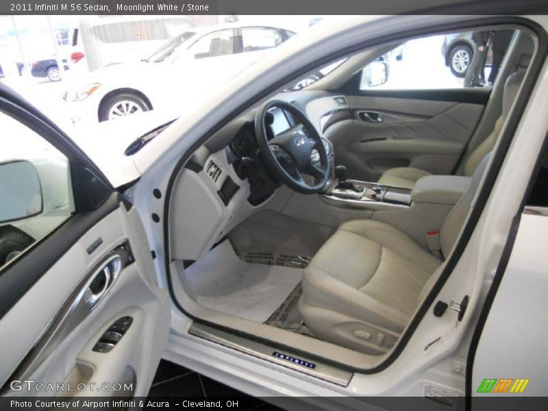 Moonlight White / Stone 2011 Infiniti M 56 Sedan