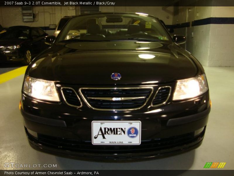 Jet Black Metallic / Black/Gray 2007 Saab 9-3 2.0T Convertible