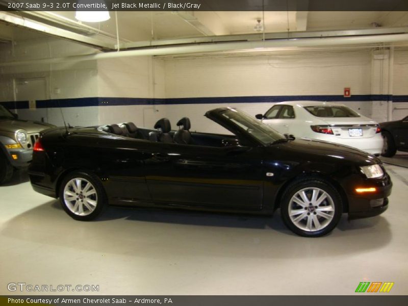 Jet Black Metallic / Black/Gray 2007 Saab 9-3 2.0T Convertible