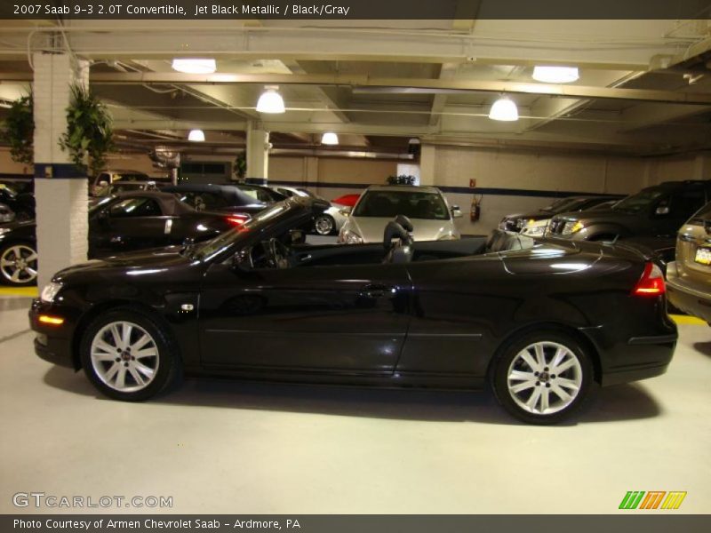 Jet Black Metallic / Black/Gray 2007 Saab 9-3 2.0T Convertible