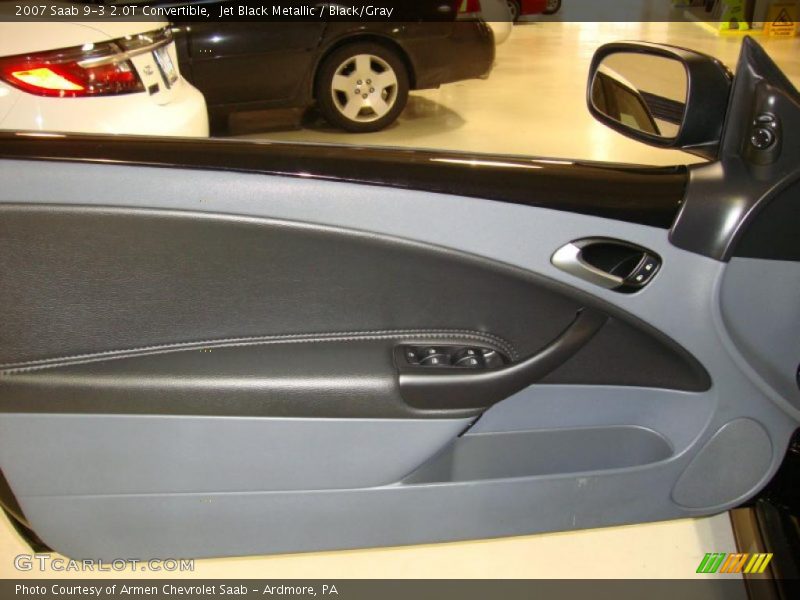 Jet Black Metallic / Black/Gray 2007 Saab 9-3 2.0T Convertible
