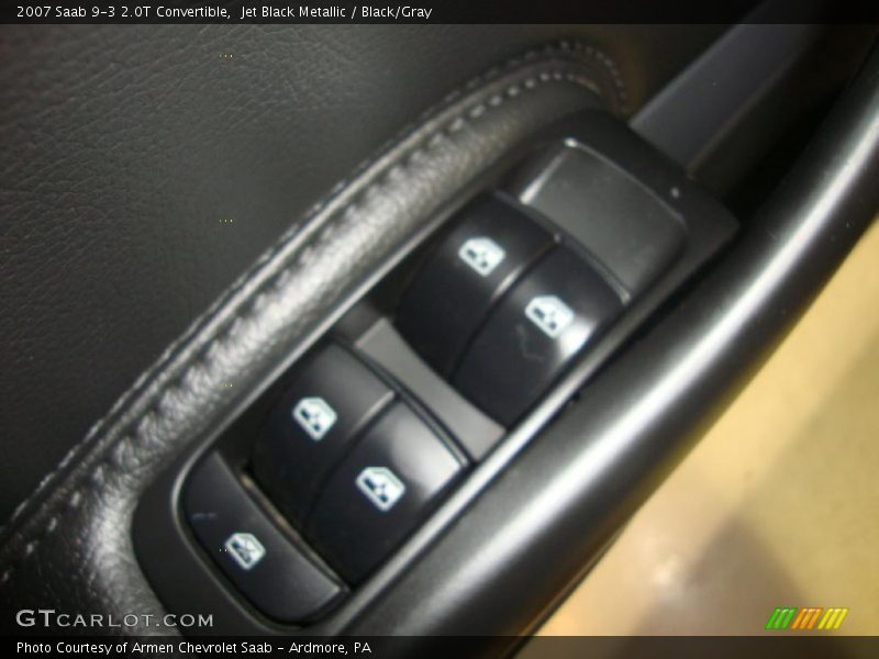 Jet Black Metallic / Black/Gray 2007 Saab 9-3 2.0T Convertible