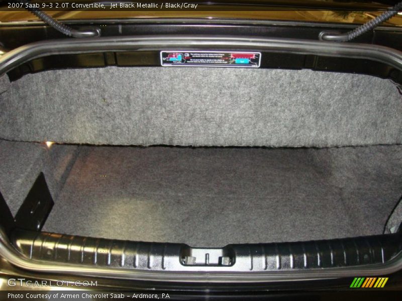 Jet Black Metallic / Black/Gray 2007 Saab 9-3 2.0T Convertible
