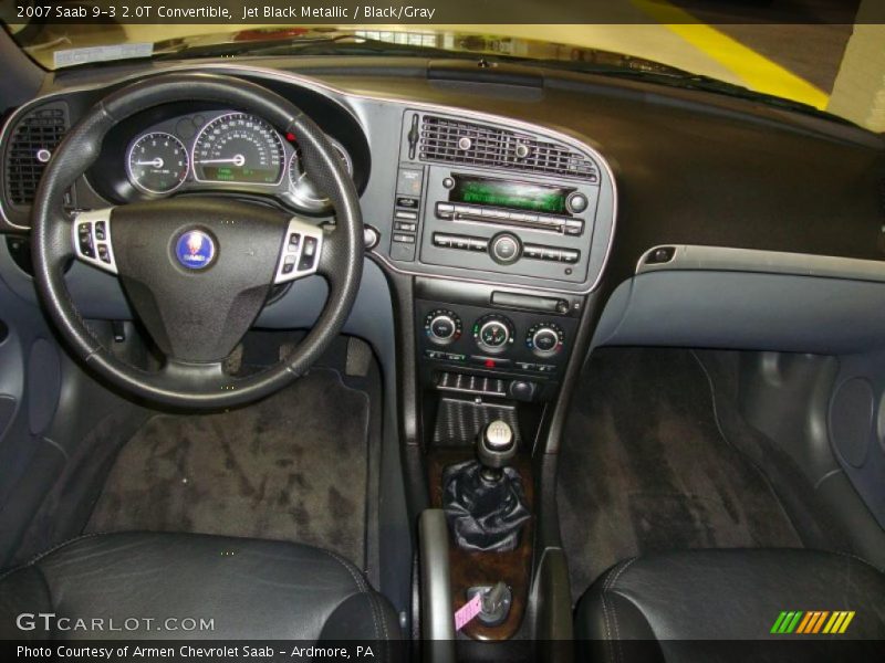 Jet Black Metallic / Black/Gray 2007 Saab 9-3 2.0T Convertible