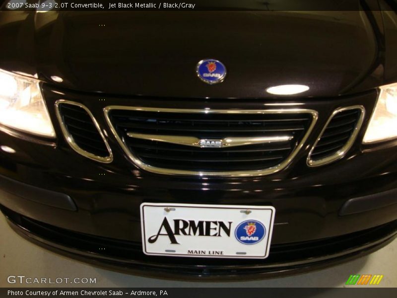 Jet Black Metallic / Black/Gray 2007 Saab 9-3 2.0T Convertible
