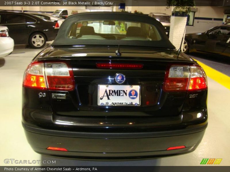Jet Black Metallic / Black/Gray 2007 Saab 9-3 2.0T Convertible