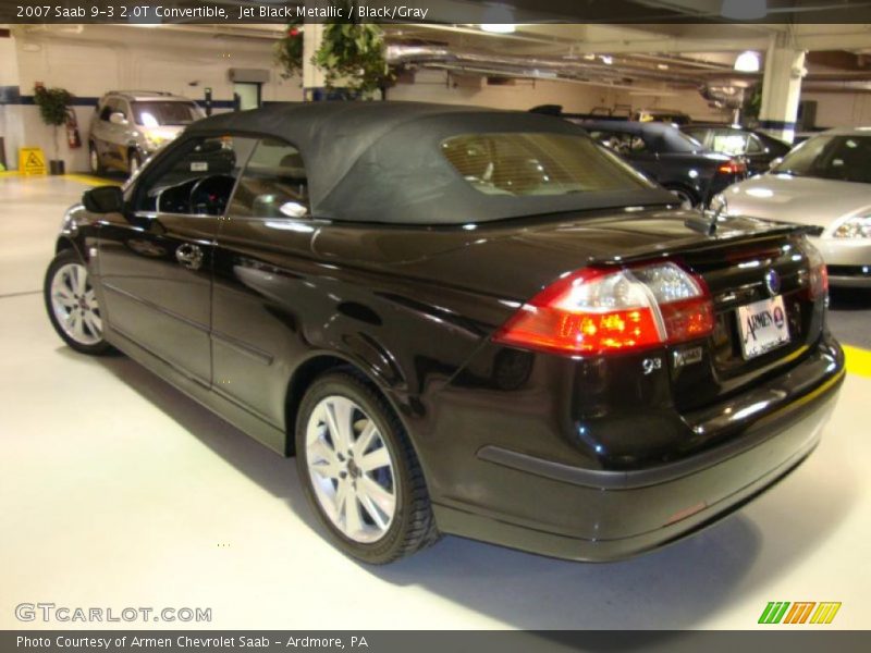 Jet Black Metallic / Black/Gray 2007 Saab 9-3 2.0T Convertible