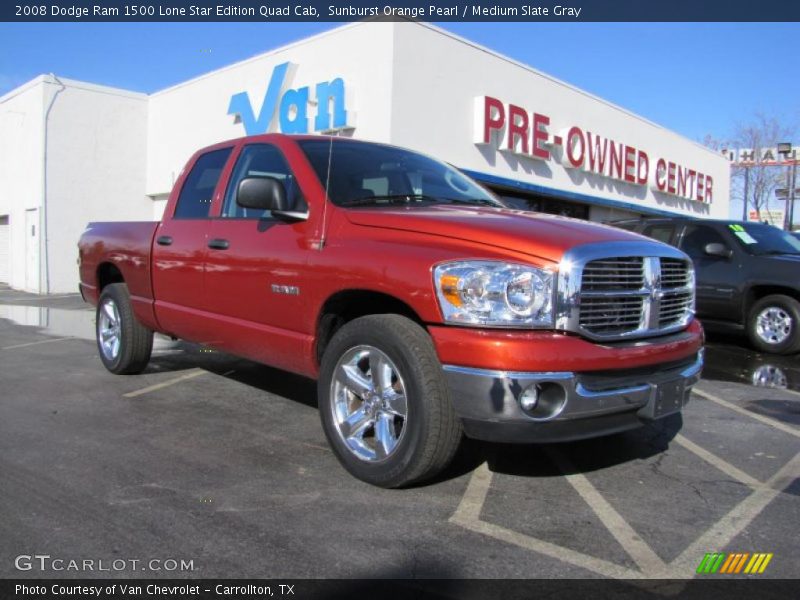 Sunburst Orange Pearl / Medium Slate Gray 2008 Dodge Ram 1500 Lone Star Edition Quad Cab