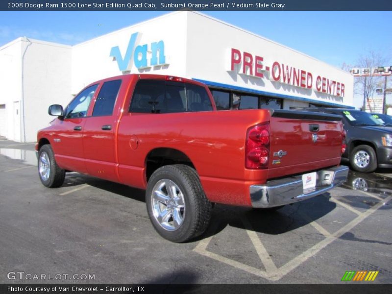 Sunburst Orange Pearl / Medium Slate Gray 2008 Dodge Ram 1500 Lone Star Edition Quad Cab