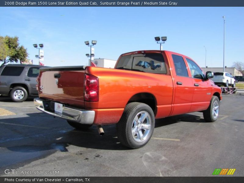 Sunburst Orange Pearl / Medium Slate Gray 2008 Dodge Ram 1500 Lone Star Edition Quad Cab