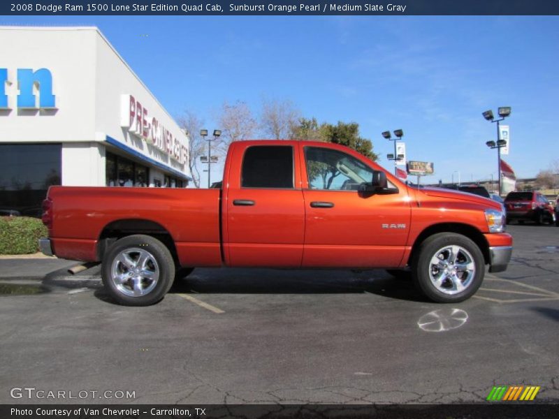 Sunburst Orange Pearl / Medium Slate Gray 2008 Dodge Ram 1500 Lone Star Edition Quad Cab