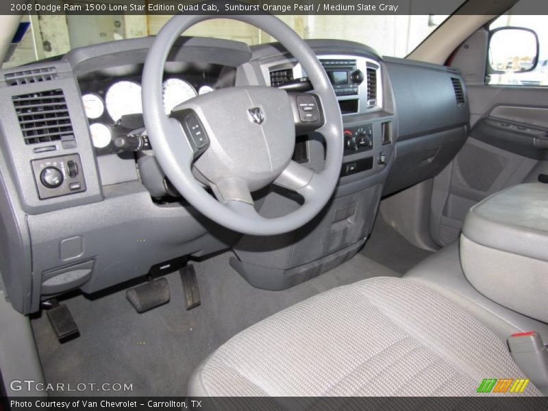 Sunburst Orange Pearl / Medium Slate Gray 2008 Dodge Ram 1500 Lone Star Edition Quad Cab