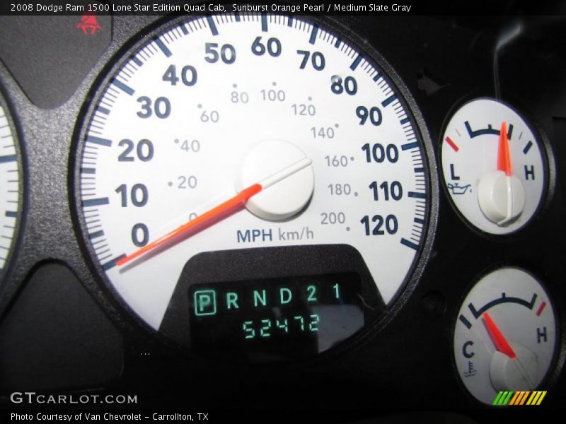 Sunburst Orange Pearl / Medium Slate Gray 2008 Dodge Ram 1500 Lone Star Edition Quad Cab