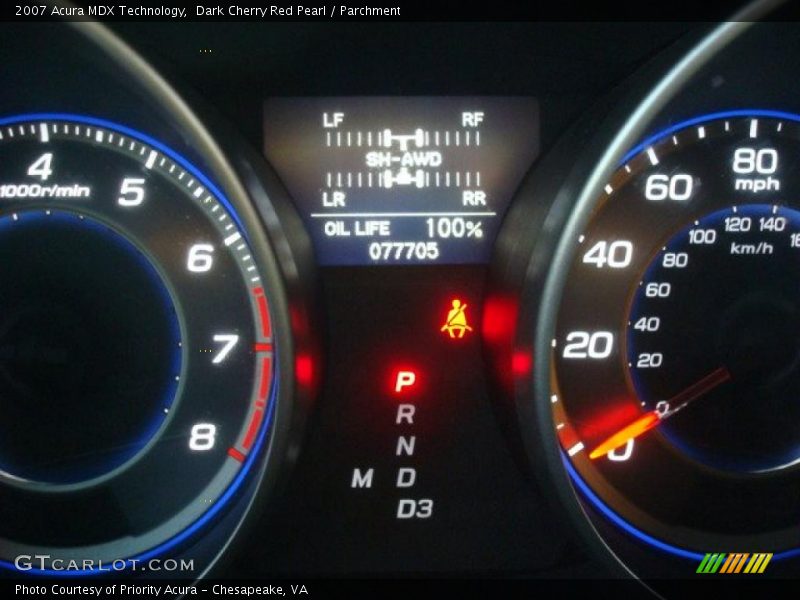 Dark Cherry Red Pearl / Parchment 2007 Acura MDX Technology
