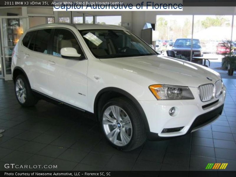 Alpine White / Sand Beige Nevada Leather 2011 BMW X3 xDrive 35i