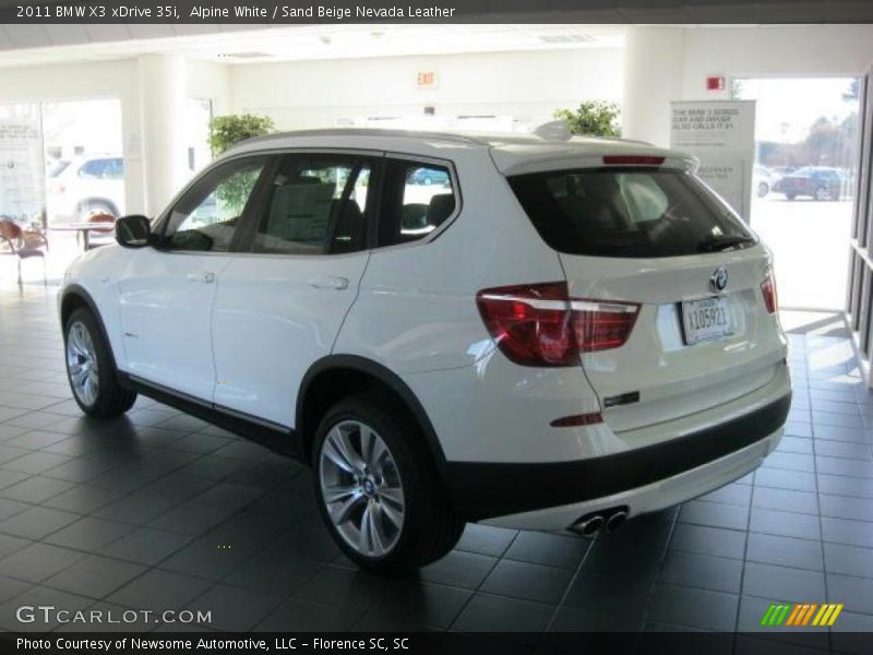 Alpine White / Sand Beige Nevada Leather 2011 BMW X3 xDrive 35i