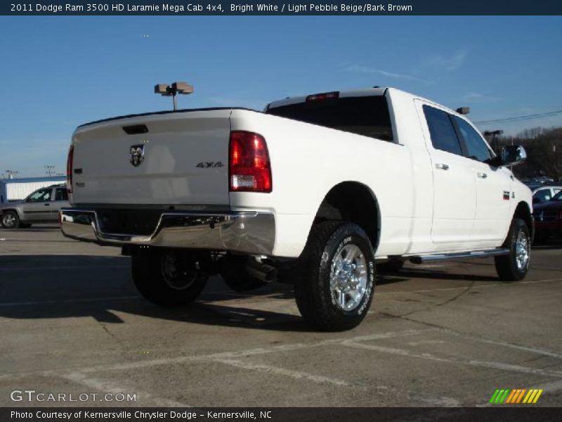Bright White / Light Pebble Beige/Bark Brown 2011 Dodge Ram 3500 HD Laramie Mega Cab 4x4