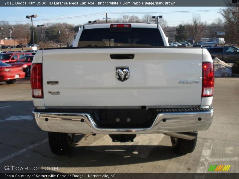 Bright White / Light Pebble Beige/Bark Brown 2011 Dodge Ram 3500 HD Laramie Mega Cab 4x4