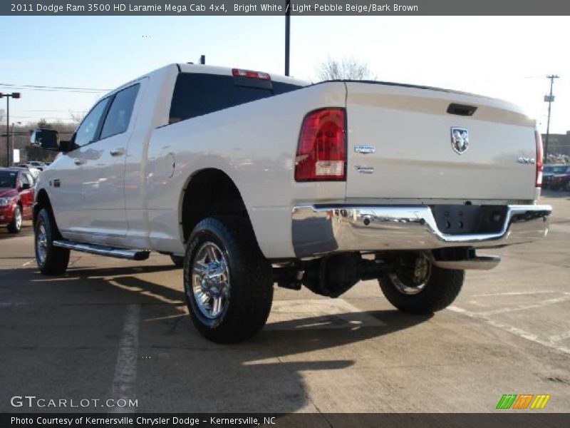 Bright White / Light Pebble Beige/Bark Brown 2011 Dodge Ram 3500 HD Laramie Mega Cab 4x4