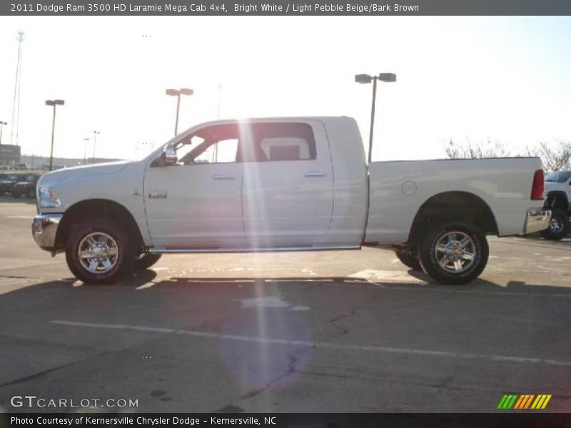 Bright White / Light Pebble Beige/Bark Brown 2011 Dodge Ram 3500 HD Laramie Mega Cab 4x4