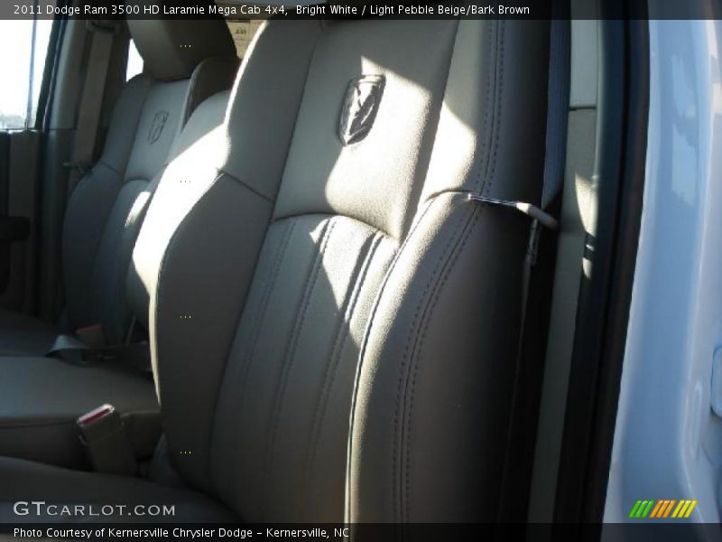 Bright White / Light Pebble Beige/Bark Brown 2011 Dodge Ram 3500 HD Laramie Mega Cab 4x4