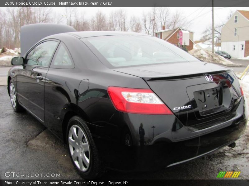 Nighthawk Black Pearl / Gray 2008 Honda Civic LX Coupe