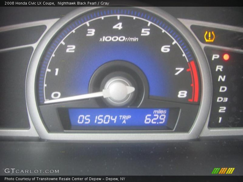 Nighthawk Black Pearl / Gray 2008 Honda Civic LX Coupe