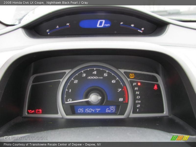 Nighthawk Black Pearl / Gray 2008 Honda Civic LX Coupe