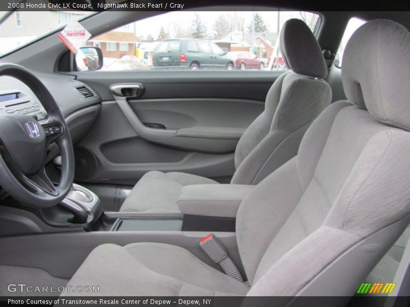 Nighthawk Black Pearl / Gray 2008 Honda Civic LX Coupe