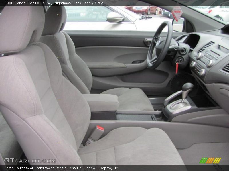 Nighthawk Black Pearl / Gray 2008 Honda Civic LX Coupe