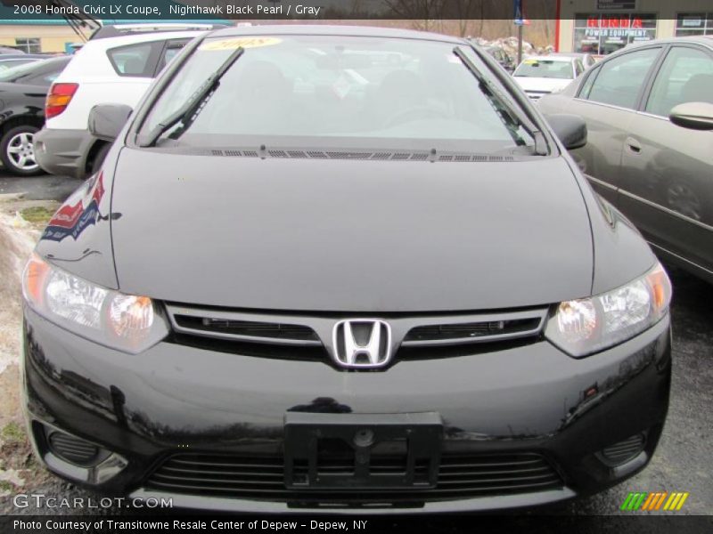 Nighthawk Black Pearl / Gray 2008 Honda Civic LX Coupe