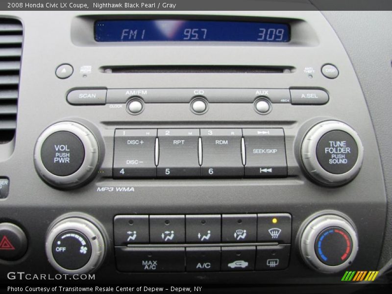 Nighthawk Black Pearl / Gray 2008 Honda Civic LX Coupe