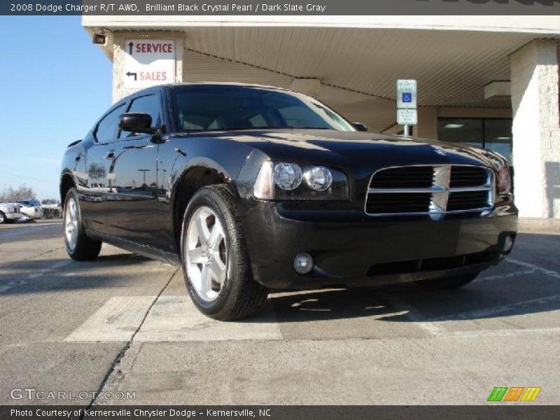 Brilliant Black Crystal Pearl / Dark Slate Gray 2008 Dodge Charger R/T AWD