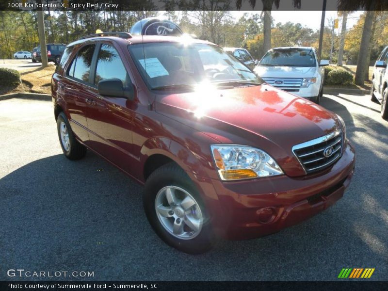 Spicy Red / Gray 2008 Kia Sorento LX