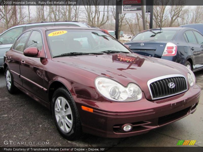 Ruby Red Metallic / Beige 2003 Hyundai Sonata