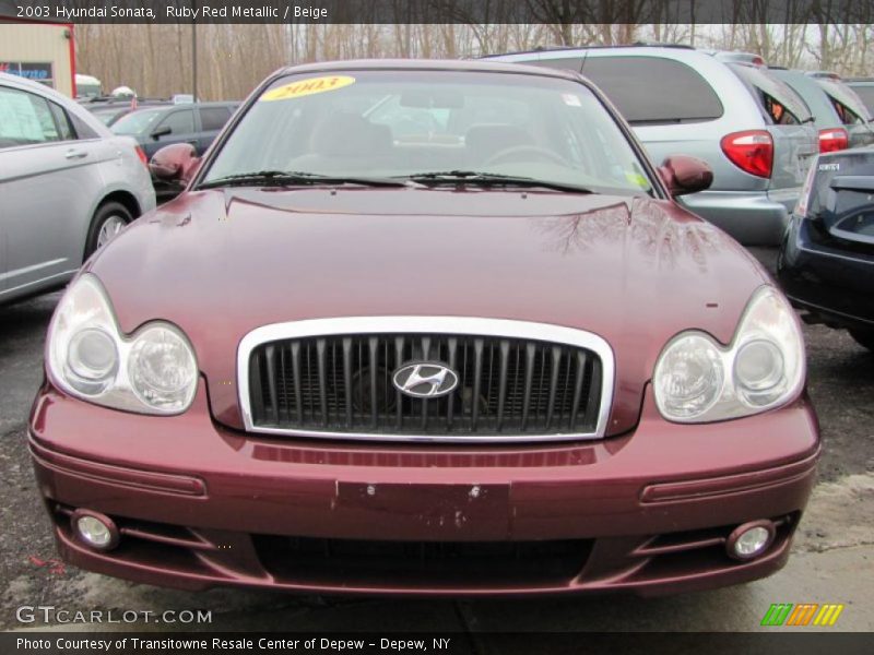 Ruby Red Metallic / Beige 2003 Hyundai Sonata
