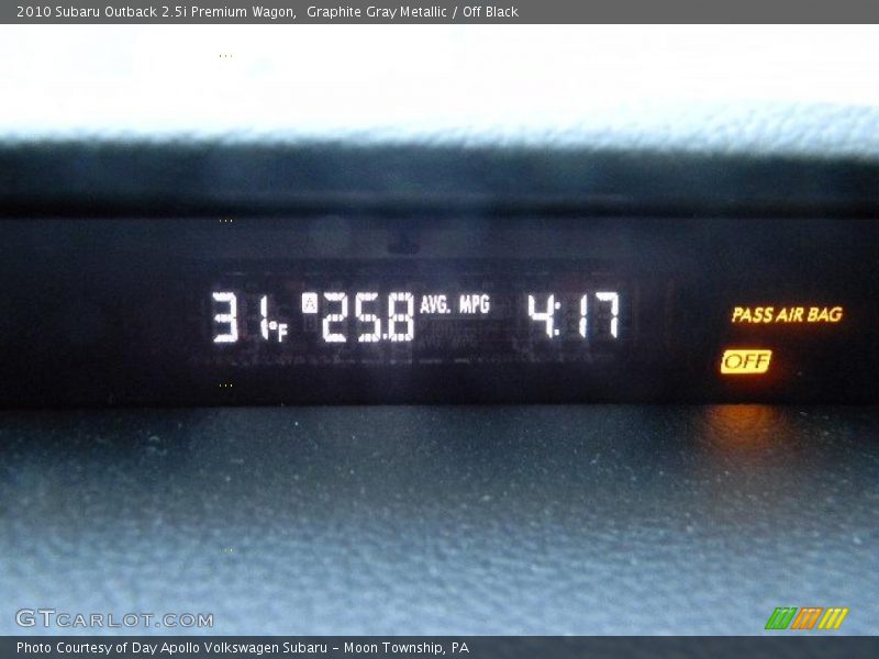 Graphite Gray Metallic / Off Black 2010 Subaru Outback 2.5i Premium Wagon