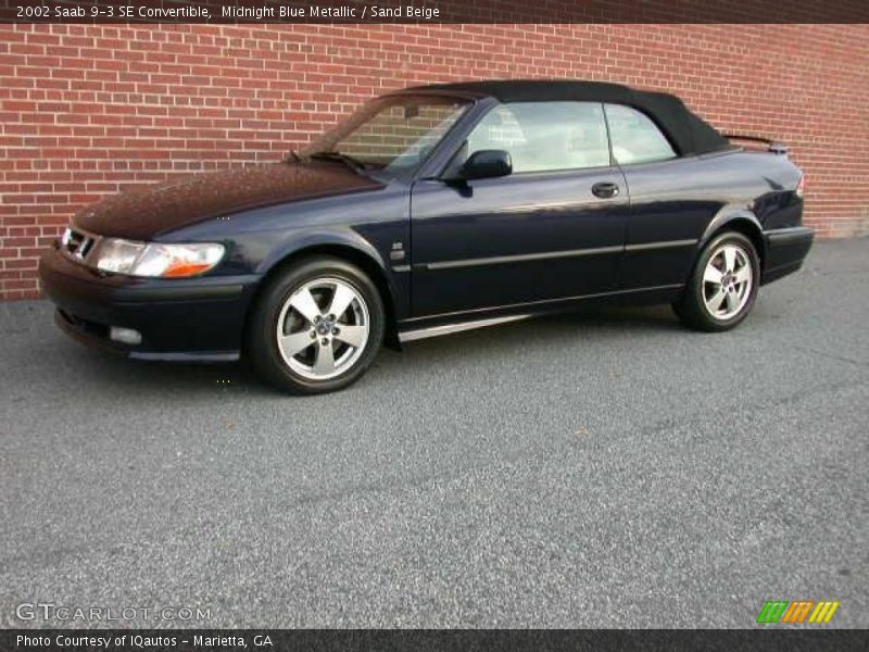 Midnight Blue Metallic / Sand Beige 2002 Saab 9-3 SE Convertible