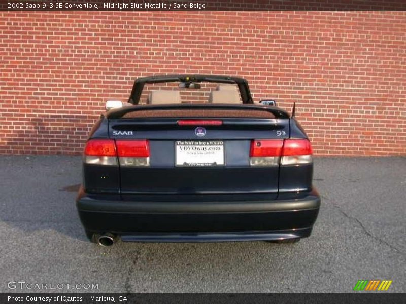 Midnight Blue Metallic / Sand Beige 2002 Saab 9-3 SE Convertible