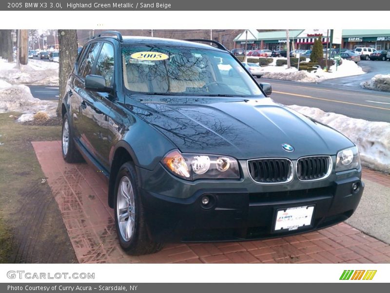 Highland Green Metallic / Sand Beige 2005 BMW X3 3.0i