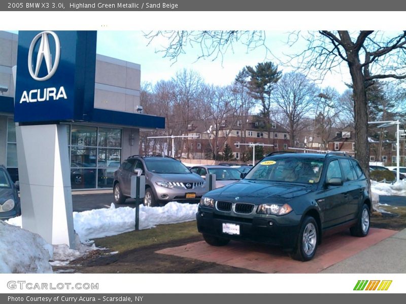 Highland Green Metallic / Sand Beige 2005 BMW X3 3.0i