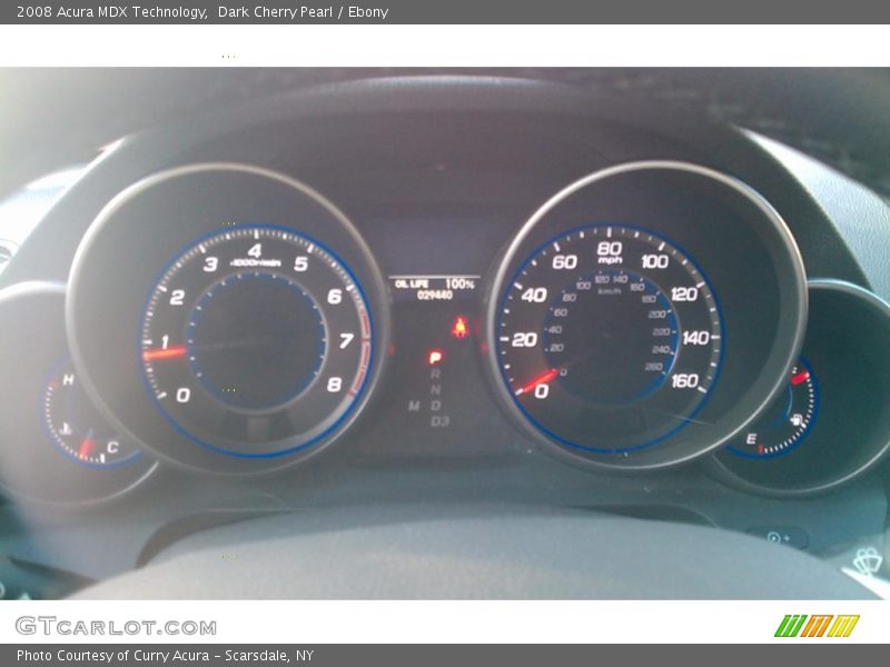 Dark Cherry Pearl / Ebony 2008 Acura MDX Technology
