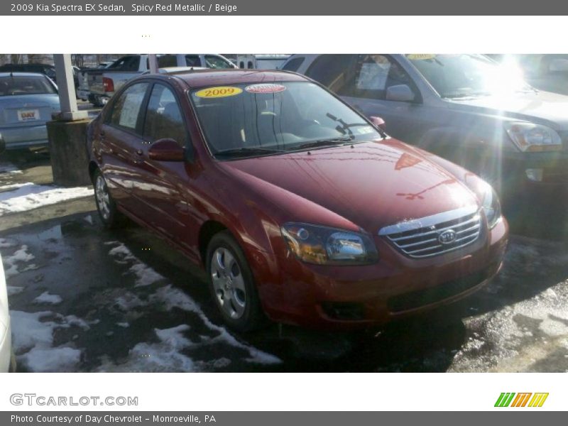 Spicy Red Metallic / Beige 2009 Kia Spectra EX Sedan