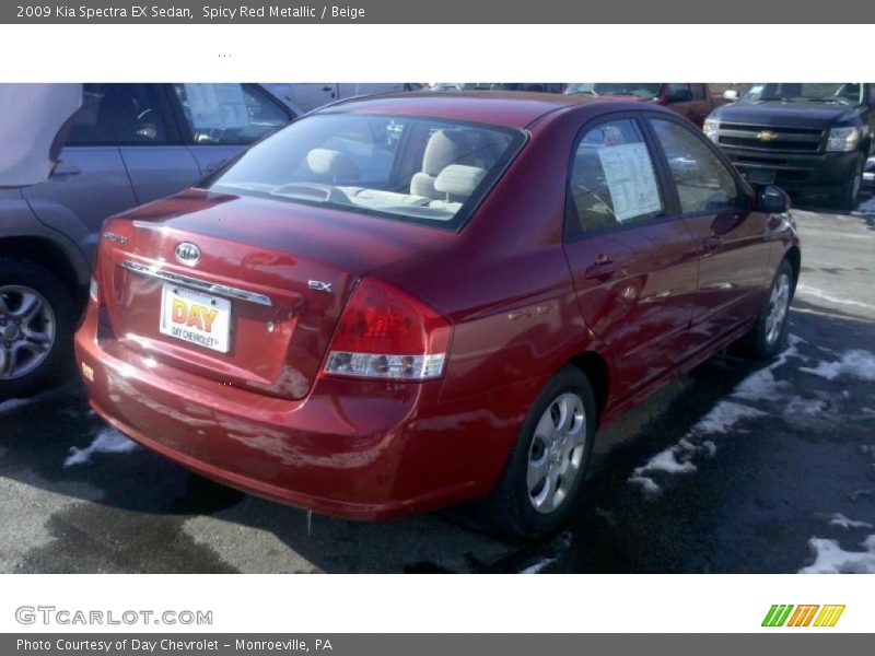 Spicy Red Metallic / Beige 2009 Kia Spectra EX Sedan