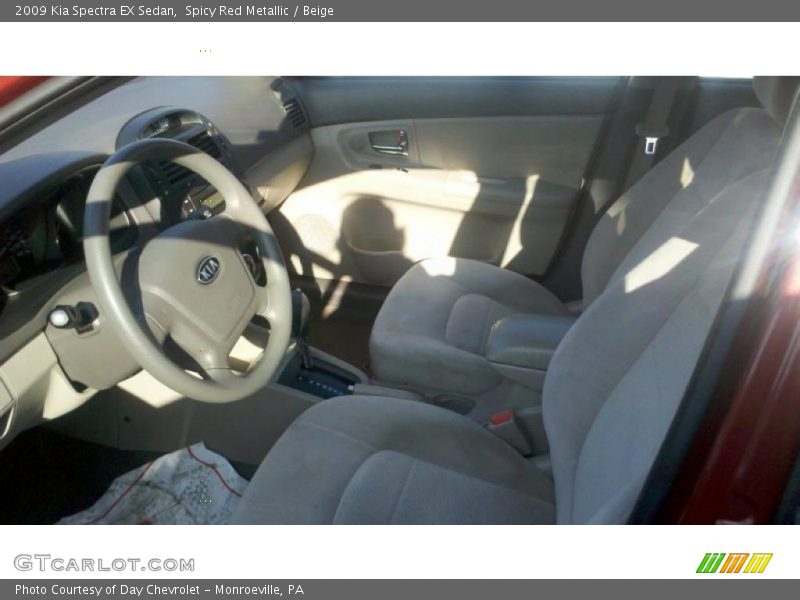 Spicy Red Metallic / Beige 2009 Kia Spectra EX Sedan